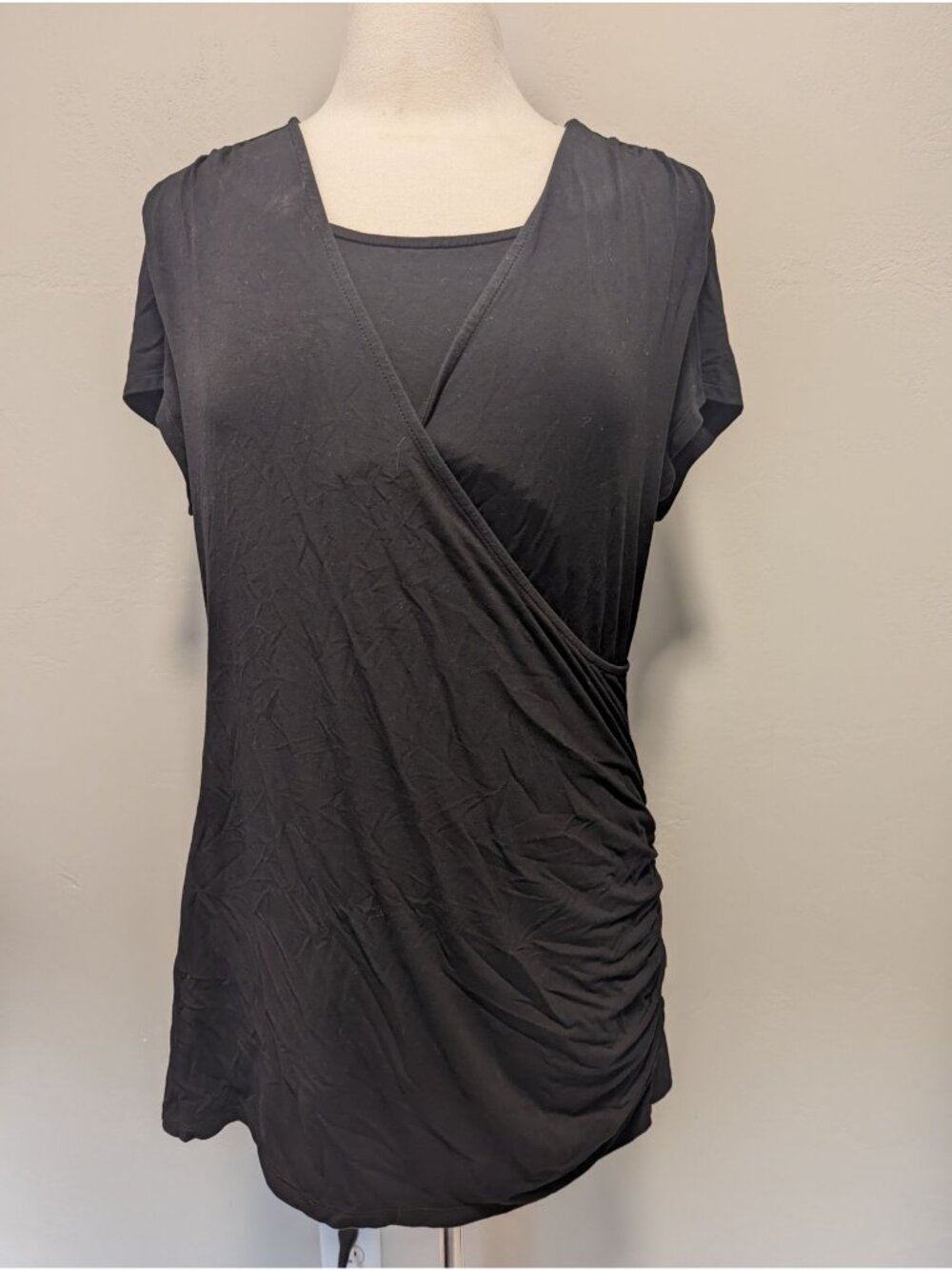 Milk Nursingwear Black Wrap Style Nursing Top XL